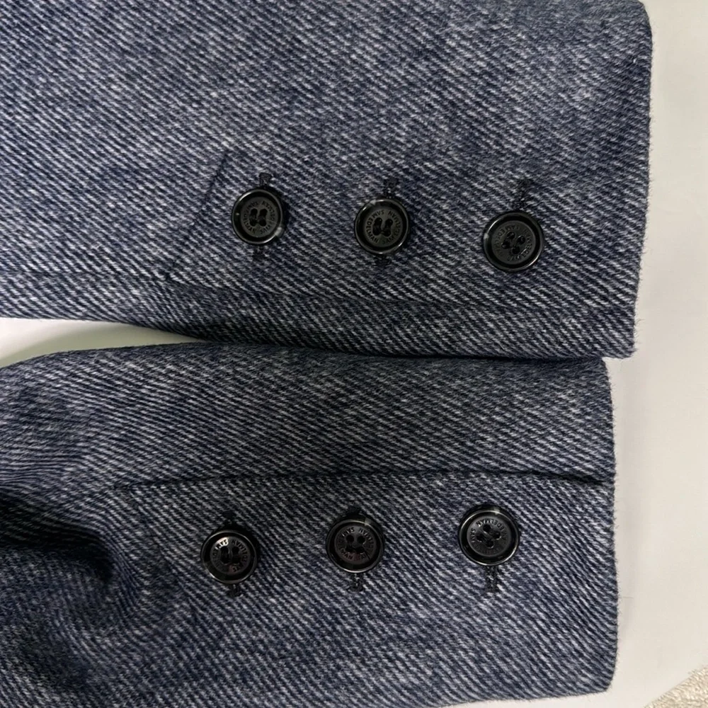 Sam Edelman Mini Herringbone Notch Collar Wool Blend Coat
